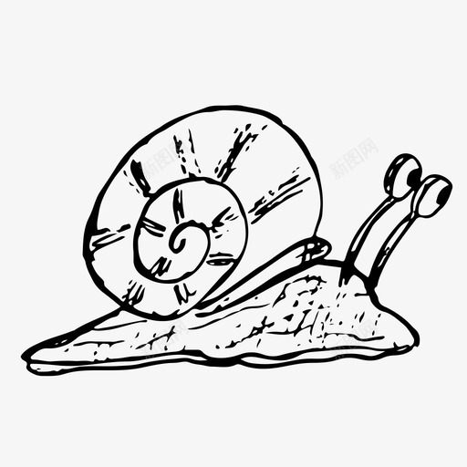 蜗牛动物手绘图标svg_新图网 https://ixintu.com 动物 手绘 素描 素描图标 自然 蜗牛