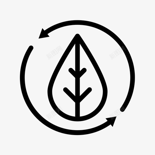 生态树叶循环图标svg_新图网 https://ixintu.com 循环 树叶 生态 生态与环境