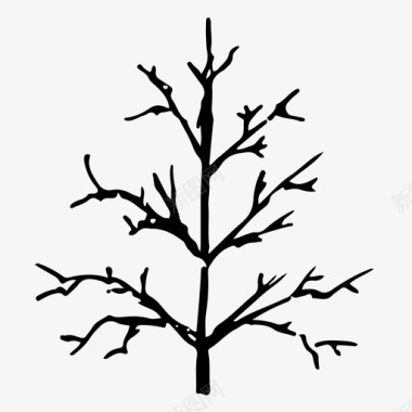 裸树秋天树枝图标图标