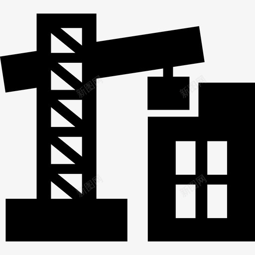 建筑施工起重机塔吊图标svg_新图网 https://ixintu.com 在建 塔吊 工地塔吊 建筑施工 起重机