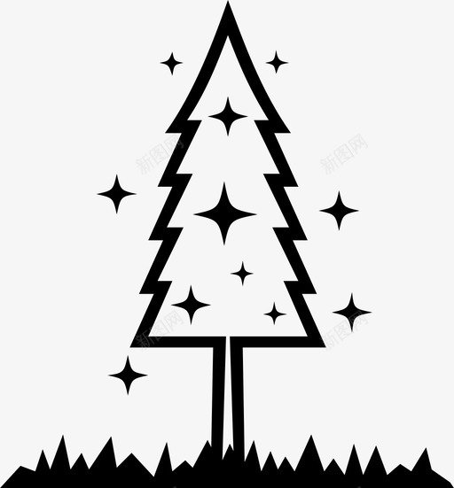 圣诞树派对松树图标svg_新图网 https://ixintu.com 云杉 圣诞树 松树 派对
