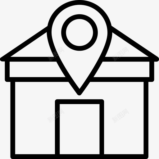 住宅位置位置保持架定位销图标svg_新图网 https://ixintu.com 位置保持架 住宅位置 地图销 定位销 导航 房地产线图标集