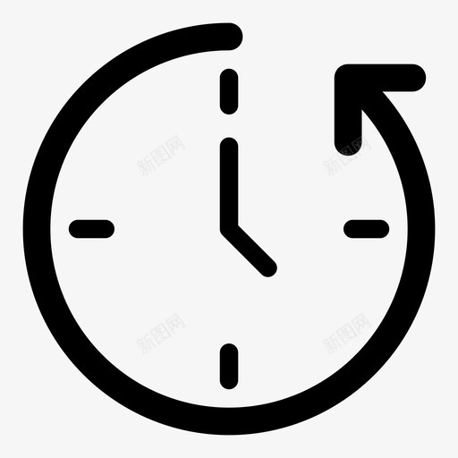 逆时针历史时间图标svg_新图网 https://ixintu.com 历史 定时器 时间 线性基本v2 逆时针