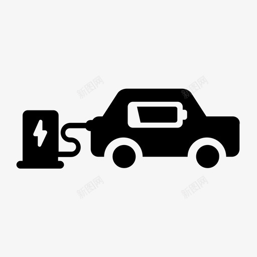 电动汽车充电电池电量不足图标svg_新图网 https://ixintu.com 充电 电动汽车 电池电量不足 车辆