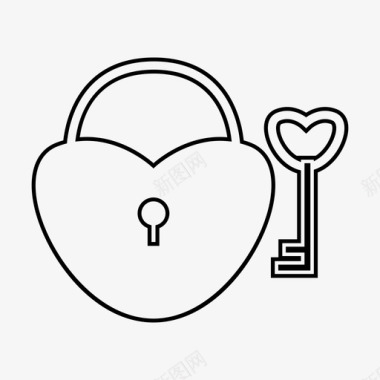 心锁爱情钥匙图标图标