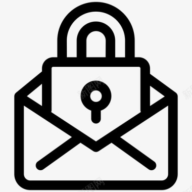 安全电子邮件电子邮件保护安全线第三卷图标图标