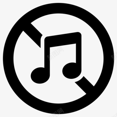 禁止音乐禁止标志图标图标