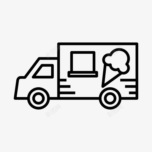冰淇淋车售货亭商人图标svg_新图网 https://ixintu.com 冰淇淋车 售货亭 商人 小店 摊位