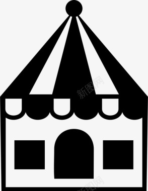 帐篷马戏团展览图标图标