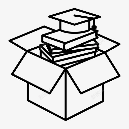书箱包装纸张图标svg_新图网 https://ixintu.com 书箱 包装 学校 纸张 装运