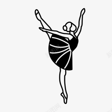 芭蕾舞演员阿拉伯花纹芭蕾舞图标图标