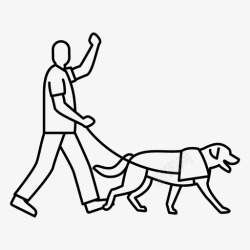 寻回犬狗盲人残疾人图标高清图片