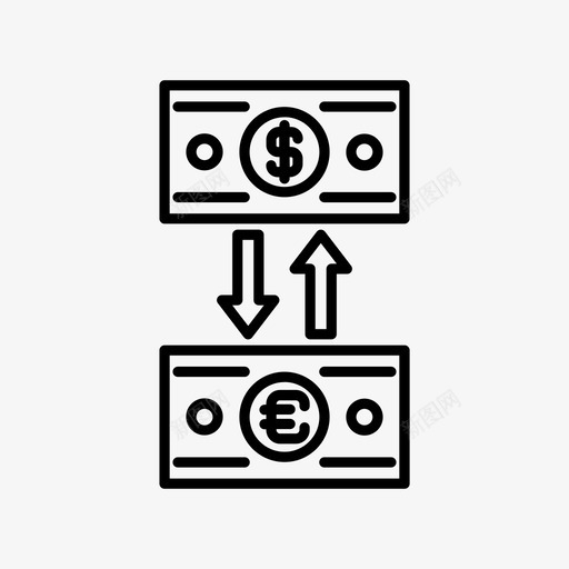 货币兑换美元金融图标svg_新图网 https://ixintu.com 美元 货币兑换 金融