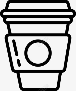 咖啡杯饮料时髦轮廓图标图标