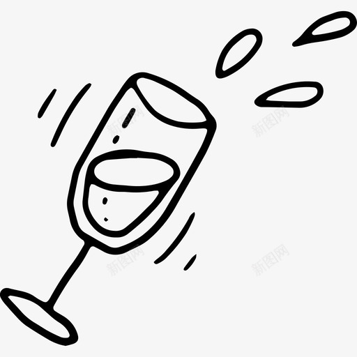 酒杯庆典香槟杯图标svg_新图网 https://ixintu.com 庆典 甜品套装 酒杯 饮料 香槟杯