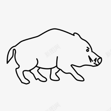 野猪猪野生动物图标图标