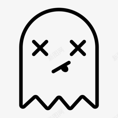 不开心的鬼表情符号鬼魂表情图图标图标