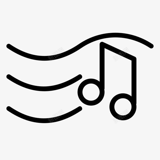 音乐漂浮音符图标svg_新图网 https://ixintu.com 漂浮 音乐 音符 风
