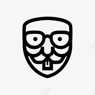 匿名书呆子表情符号黑客图标图标
