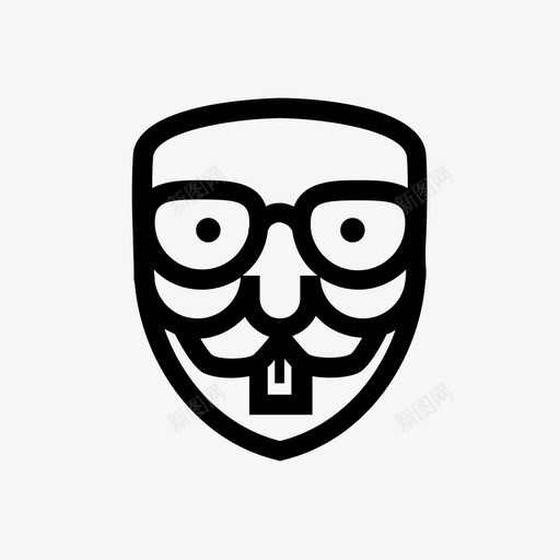匿名书呆子表情符号黑客图标svg_新图网 https://ixintu.com 互联网 匿名书呆子 匿名面具 表情符号 面具 黑客