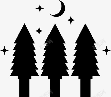 圣诞节松树云杉图标图标