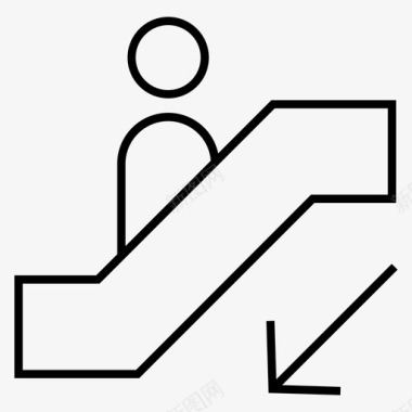 自动扶梯自动扶梯下行图标图标