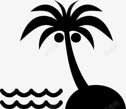 棕榈岛海滩图标图标