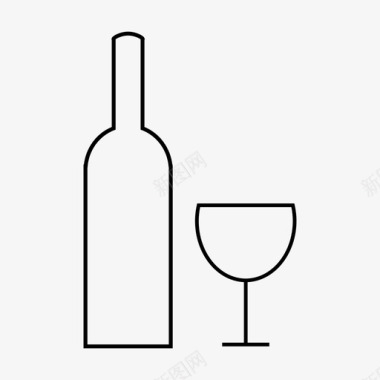 喝酒酒瓶玻璃杯图标图标