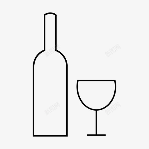 喝酒酒瓶玻璃杯图标svg_新图网 https://ixintu.com 喝酒 婚礼 派对 玻璃杯 酒瓶