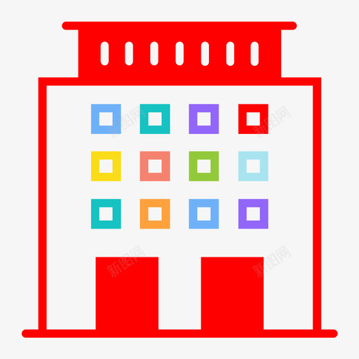 大厦公寓酒店图标svg_新图网 https://ixintu.com 公寓 办公楼 大厦 酒店