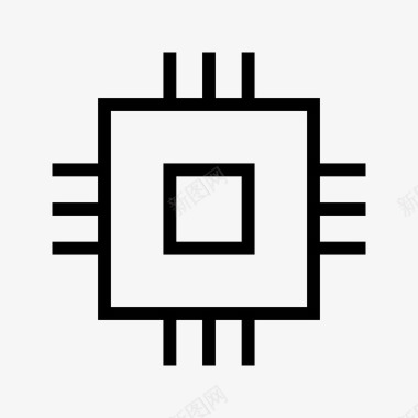 芯片技术接口元件薄图标图标
