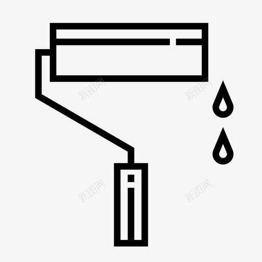 油漆辊刷墙漆杂项轮廓图标svg_新图网 https://ixintu.com 墙漆 杂项轮廓 油漆辊刷