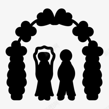 结婚拱门结婚祭坛图标图标
