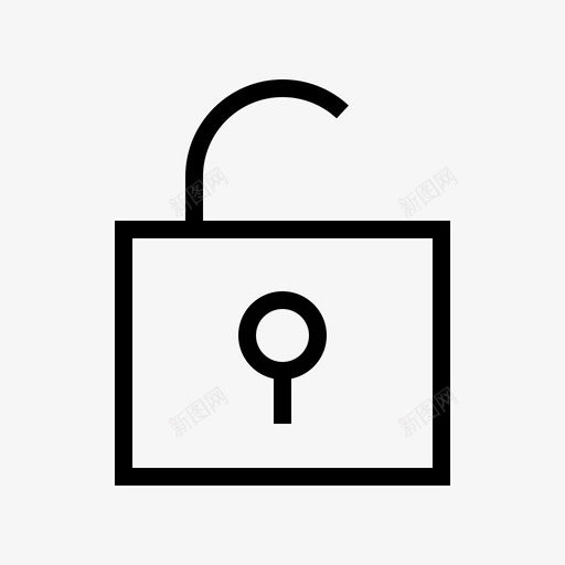 解锁安全接口元件薄图标svg_新图网 https://ixintu.com 安全 接口元件薄 解锁