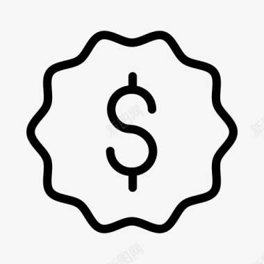 美元硬币现金优惠券图标图标