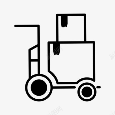 手推车送货箱包装图标图标