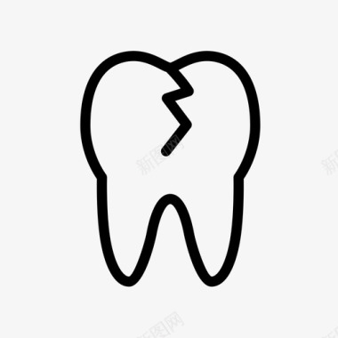 裂牙牙科图标图标