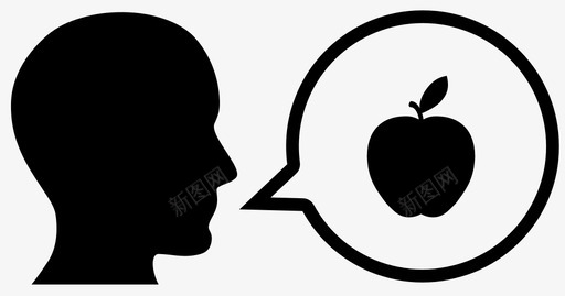 谈论食物苹果泡泡图标图标