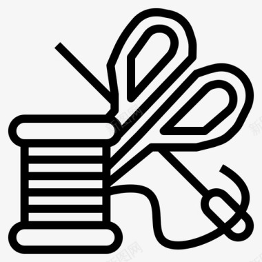 缝纫工具手工艺品针图标图标