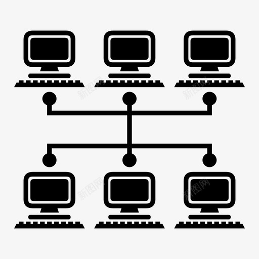 集群计算云分布式图标svg_新图网 https://ixintu.com 云 分布式 技术元素 网络 集群计算