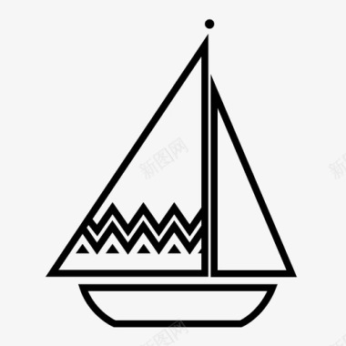 帆船船埃及图标图标