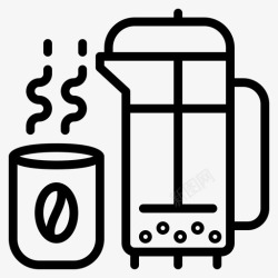 法式餐厅热咖啡饮料法式出版社图标高清图片