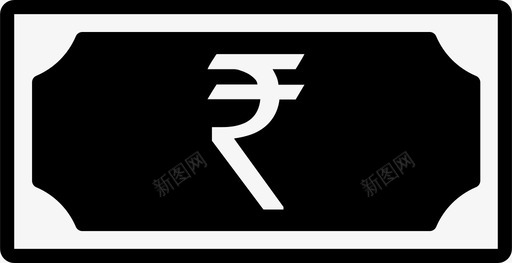 印度卢比钞票货币符号图标图标