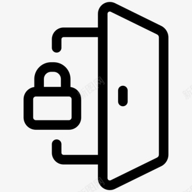 锁门门锁安全线第四册图标图标