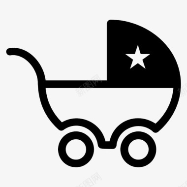 婴儿车儿童运输工具图标图标