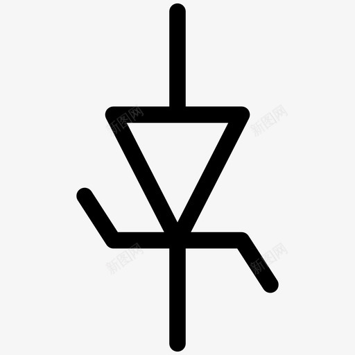 二极管齐纳电子符号概述图标svg_新图网 https://ixintu.com 二极管齐纳 电子符号概述