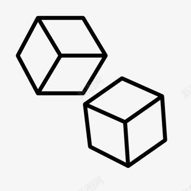 骰子方块空立方体图标图标