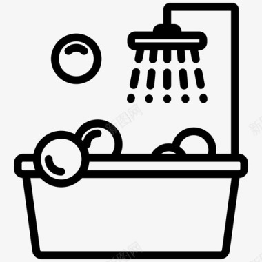 泡泡浴浴室浴缸图标图标