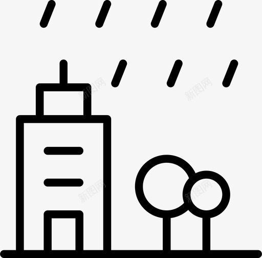 城市摩天大楼公寓景观图标svg_新图网 https://ixintu.com 公园 公寓 城市摩天大楼 天气 天气景观稀薄 景观 雨水