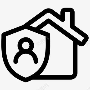 房屋保险房屋保护房屋安全图标图标